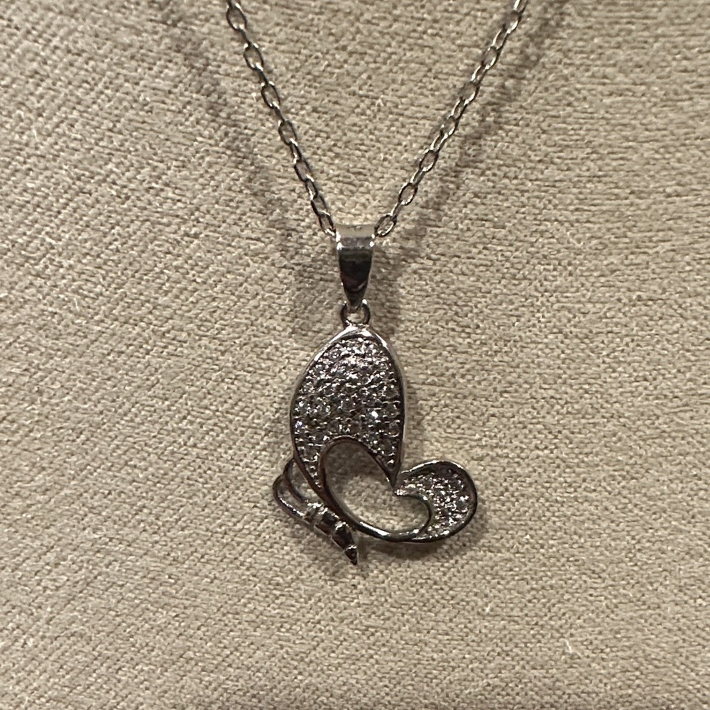 Elegant Silver Butterfly Pendant Necklace